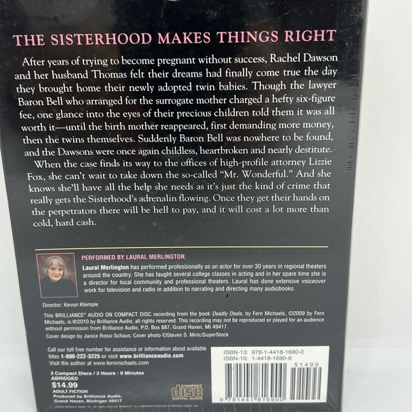 Deadly Deals by Fern Michaels audiobook new sealed - Picture 3 of 6